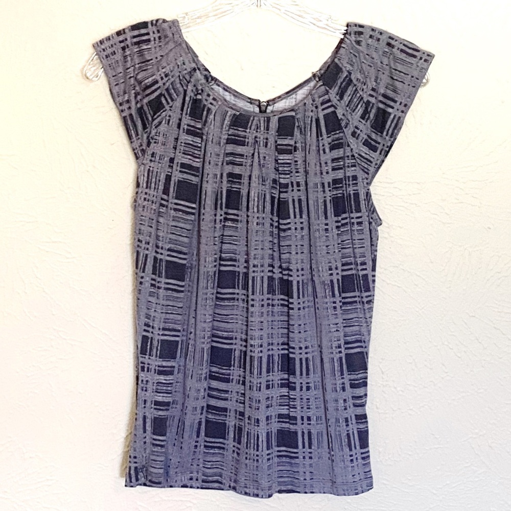 Banana Republic navy & grey sleeveless top